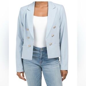 House of Harlow light blue double breasted jacket